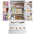thumbnail image 6 of Pantry Cabinet, Asofer 47" Pantry Storage Cabinet with 2 Doors , 8 Shelves & 2 Drawers for Kitchen Dining Room - White, 6 of 10