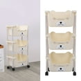 thumbnail image 1 of Rolling Cart, 2 Tier Plastic Rolling Utility Cart With Wheels, Multi Functional Storage Trolley Movable Storage Organizer For Bathroom, Kids Room, Durable And Easy To Assemble, 1 of 8