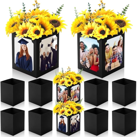 8 Pcs Graduation Decorations Graduation Box Centerpieces Graduation Table Decor 6/7 Inch Photo Frame Display Congrats Grad Picture Table Box Photo Props Frame