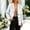 White, variant on XPMWRP Women's Suede Notch Lapel Blazer Jacket, Long Sleeve Single Button Casual Work Coat with Side Pockets White M