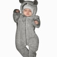 thumbnail image 4 of Wamejoo Boys Winter Coat Jacket Baby Boy Jumpsuit Solid Hooded Romper Warm Coat Outwear Outerwear, 4 of 9
