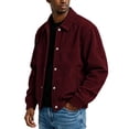 thumbnail image 4 of Mifsaly Mens Corduroy Bomber Jackets Snap Button Collared Jacket Fall Winter Classic Vantage Street Daily Going Out Outfits with Pockets, 4 of 9