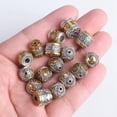 thumbnail image 3 of U8MO 5pcs Round Cylinder Nepalese Buddhist Tibetan Silver/Gold Loose Metal Beads-Round 7#, 3 of 9