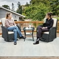 thumbnail image 2 of Bellefurn Patio Swivel Chairs Set of 2,Wicker Outdoor Swivel Rocker Chair with Side Table Patio Furniture Outdoor Conversation for Porch Deck Backyard Poolside, 2 of 11