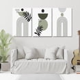 thumbnail image 2 of Sage Green Boho Wall Decor,Minimalist Framed Canvas Wall Art Geometric Line Leaf Sun Moon Green Canvas Artwork Paintings,Abstract Botanical Boho Wall Posters for Bathroom Bedroom Decor 12"x16", 2 of 6