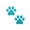 Teal Paw Dog, variant on FINCIBO 3" x 3" Vinyl Decor Decal Sticker Removable For Notebook, Ipad, Car - Set of 2 Red Paw Dog