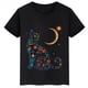 thumbnail image 3 of Ropa infantil con estampado de calavera de gato, camiseta de algodón de verano para niños y niñas, ropa infantil personalizada de manga corta negra, 3 of 5