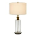 thumbnail image 2 of 150W 3 Way Sherwood Glass Table Lamp With Wood Font And Hardback Fabric Drum Shade, Glass - Dark Bronze, 2 of 3
