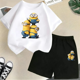 thumbnail image 3 of Conjunto de camiseta y pantalones cortos de dibujos animados de Minions Despicable Me para niños y adolescentes de verano de 2024, ropa para niños y niñas, camiseta de manga corta, traje de moda, 3 of 5