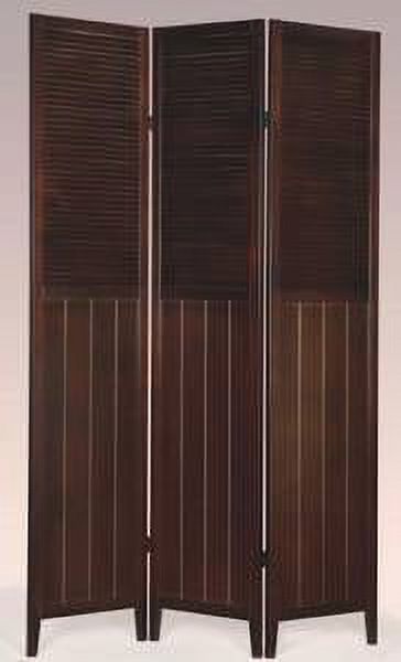 Legacy Decor Solid Wood Shutter 3 Panel Room Divider, 71" Tall, Espresso - image 2 of 3