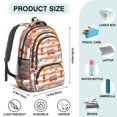 thumbnail image 5 of Fireman and Hose Orange Pattern Cute School Backpack Bag with Padded Back and Adjustable Shoulder Straps 16.9 X 12.6 X 5.9 Inches, 5 of 5