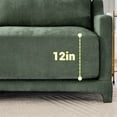 thumbnail image 4 of Modern Chenille Fabric Two-Seater Sofa 220×80×75cm with Ottoman and Lumbar Pillows, 4 of 24