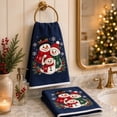 thumbnail image 5 of 2 Pack Christmas Towels, Christmas Hand Towels, Christmas Decorations Snowman Printed Bathroom Hand Towels Kitchen Dish Towels Decor Holiday Winter Gift, 5 of 7