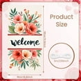 thumbnail image 2 of Floral Theme Welcome Banner Watercolor Design Party Display Pink Orange Green Leaves Event Backdrop for Welcome Party Wedding Reception Family Gathering, 2 of 9