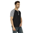 thumbnail image 2 of Inkmeso Short Raglan Sleeve Cotton Lightweight Solid T-Shirts Classic Henley T-Shirt For Mens, 2 of 7