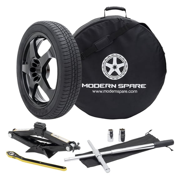 Complete Compact Spare Tire Kit w/ Carrying Case - Fits All 2017-2026 Tesla Model 3 Trim Levels - Modern Spare
