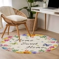 thumbnail image 4 of Spring Wildflowers Round Area Rug 3Ft Washable Small Circle Rugs for Kitchen Entryway, Watercolor Tulip Floral Leaf Plant Beige Non-Slip Carpet Floor Mats Indoor Outdoor Carpet Runner Home Decor, 4 of 8