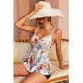 thumbnail image 5 of Charmo Womens V Neck Tankini Floral Adjustable Straps Two Piece Swimsuits, 5 of 6