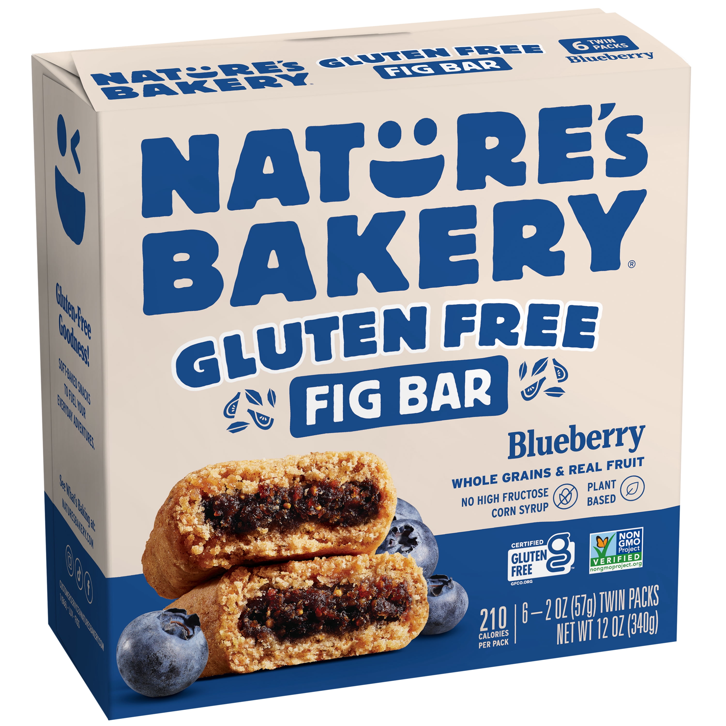 (3 pack) Nature's Bakery Gluten Free Blueberry Fig Bars, 6 Twin packs, 2 oz Each