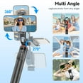 thumbnail image 3 of Trépied Perche à Selfie Extensible de 52 Pouces, Support Trépied pour Téléphone Intelligent avec Télécommande Sans Fil Détachable et Support pour Téléphone, Rotation à 360, Trépied de Voyage Portable Compatible avec iphone 15/14/Samsung/Android, 3 of 11