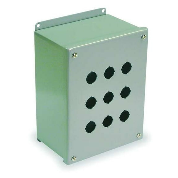 Wiegmann Pushbutton Enclosure,22mm,9 Holes,Steel PBGX9