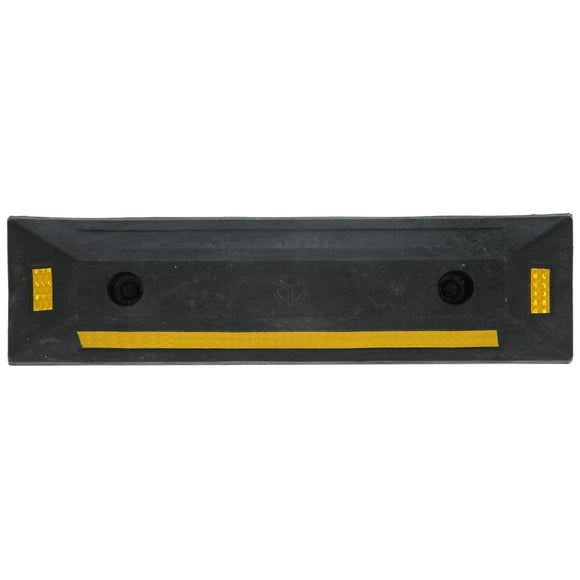 Parking Block, Parking Target Rubber Curb Wheel Stop Stopper With Yellow Refective Stripe For Garage Supplies 21.3x5.7x3.1in