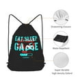 thumbnail image 5 of XMXT Waterproof Gym Bag, Eat Sleep Game Two Color Print Blue Drawstring Backpack for Men, m Black, 5 of 8