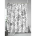 thumbnail image 5 of Gray Botanical Shower Curtain Set, Waterproof Shower Curtains for Bathroom, Watercolor Spring Floral Summer Washable Fabric Cloth Bath Curtain for Bathtub Decoration with Hooks 48x72 Inches, 5 of 6