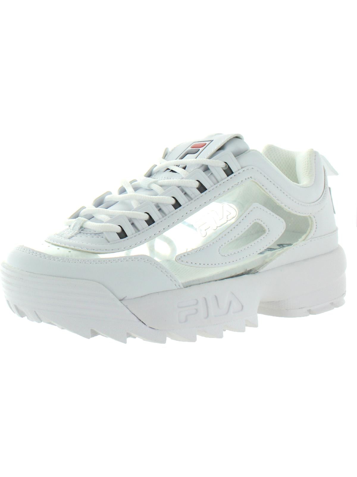 Fila Womens Disruptor II Clear Logo Fashion Sneakers White 8 Medium B M