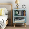 thumbnail image 4 of Table de Nuit, Table de Chevet Bleue pour Enfants, Table d'Appoint Moderne avec Rangement Ouvert, Table de Chevet à 2 Niveaux pour Petit Espace, Salon, Chambre, 4 of 14