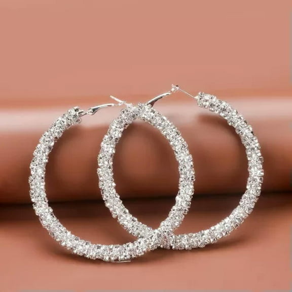 K-KED Elegant 925 Silver Hoop Earring Women Cubic Zirconia Wedding Delicate Jewelry Gifts-#1