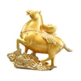 thumbnail image 1 of Figura de caballo Fengshui Figura de resina Arte Artesanía Coleccionables Mano de obra fina Oro, 1 of 6