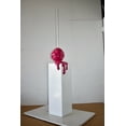 thumbnail image 3 of Nifao Red Lollipop Mounted on A White Pedestal Resin Statue – Outdoor Garden Decor Sculpture, 10"L x 10"W x 59"H, 3 of 11