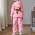 thumbnail image 6 of Tiweut Girls 2pcs Outfits Winter Lined Bow Print Hoodie and Joggers Tracksuit Cloth Suit,4-5 Y, 6 of 7