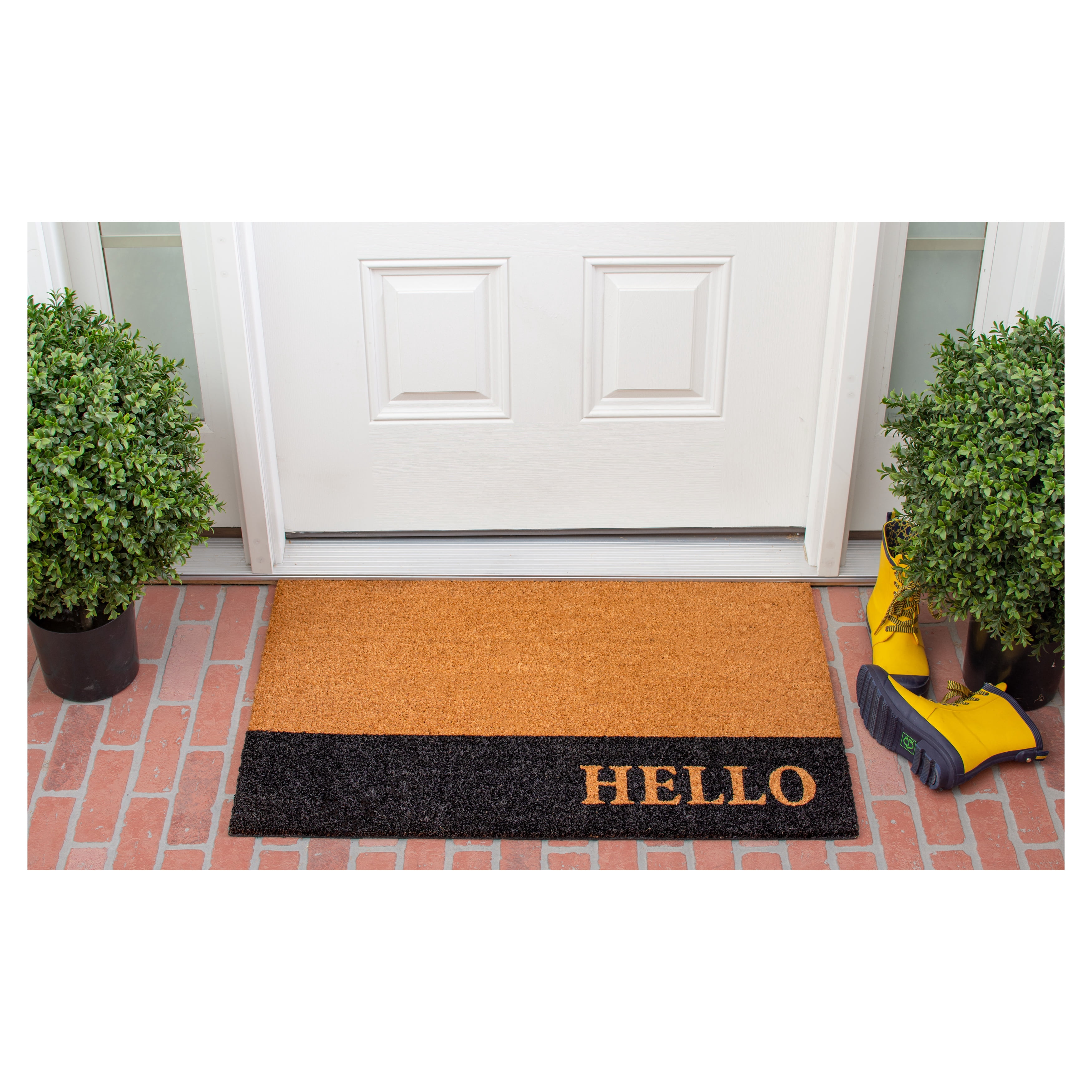 Calloway Mills Hello Black Stripe Doormat