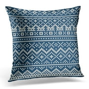 BSDHOME Colorful Argyle Nordic Traditional Fair Isle Style on The Wool Knitted Christmas Pillow Case Pillow Cover 20x20 inch