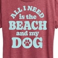 thumbnail image 3 of Instant Message - All I Need is the Beach & my Dog - Women's Short Sleeve Graphic T-Shirt, 3 of 6
