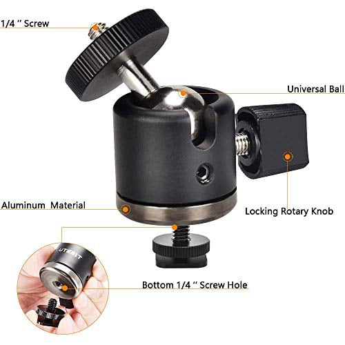 Utebit Ball Head Clamp 1/4 Screw Set Camera C-clamp Clip 360 Degree Swivel Mini 