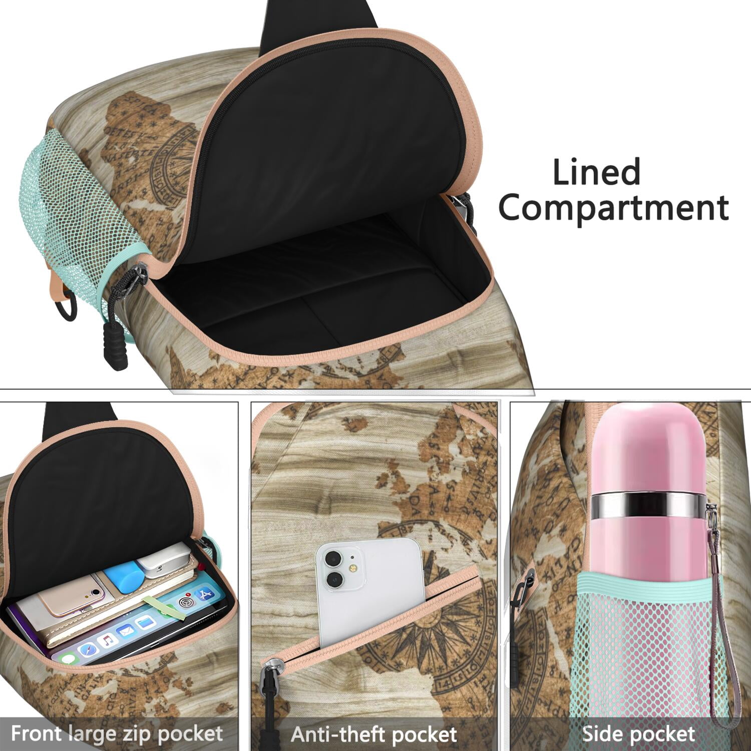 Tractor Print Sling Bag for Outdoor Enthusiasts Lightweight & Organized Design Perfect for Travel & Casual Urban Use