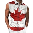 thumbnail image 2 of Camiseta sin mangas con cuello vuelto para hombre, informal, a la moda, sin mangas, con estampado y cremallera, blusa deportiva de poliéster para hombre, 2 of 5