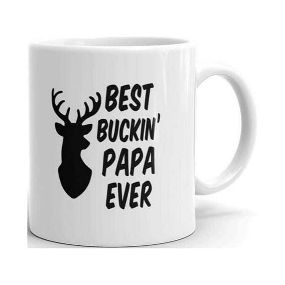 Best Buckin' Papa Ever Deer Hunting Father's Day Coffee Tea Ceramic Mug Office Work Cup Gift 11 oz