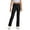 Black, variant on Little Kid Girls' School Uniform High Waisted Bootcut Pants, Elastic Waistband with Button Closure, Twill Material Khaki 7-8 Years