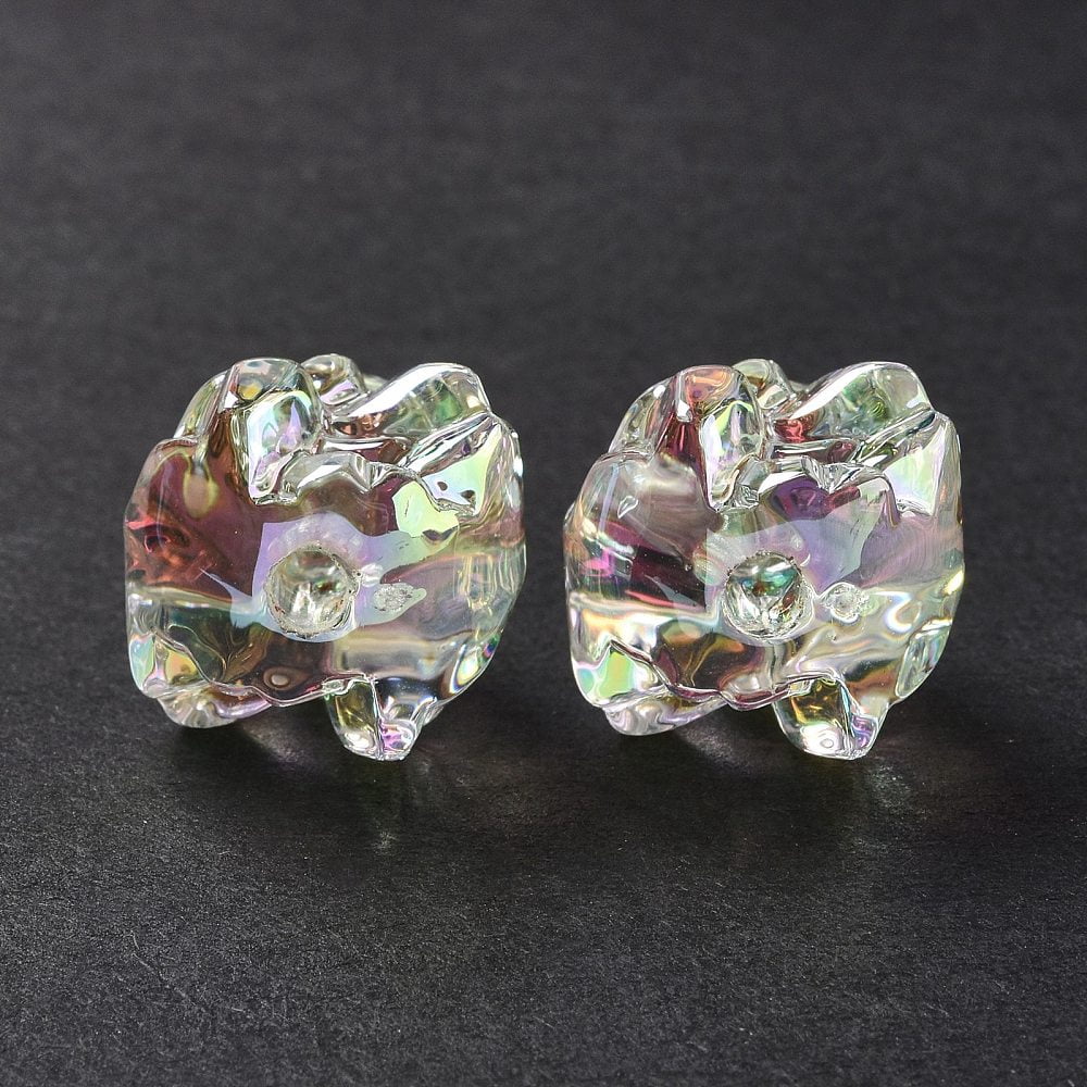 Rainbow Iridescent Acrylic Beads Flower Mixed Color 17x17x15.5mm Hole: 3.2mm