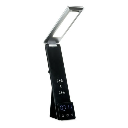 Mainstays 10.9' 5-in-1 LED Dimmable Wireless Charging Foldable Hinge Desk Lamp
