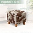 thumbnail image 5 of TSOVTHRID Brown Cow Pattern Square Ottoman Cover Stretch Washable Breathable Folding Storage Stool Furniture Protector Soft Square Slipcover with Elastic Bottom, 5 of 7