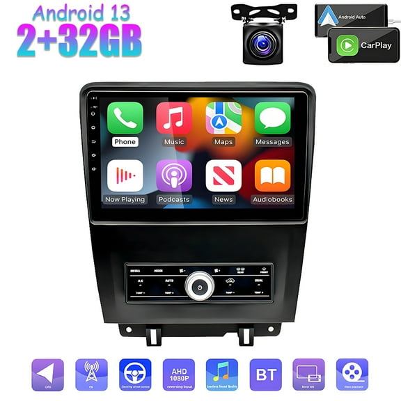 LICHENGTAI 10.1" Android 12 Touch Screen Car Stereo with Backup Camera for ford Mustang 2010-2014, 2GB 32GB