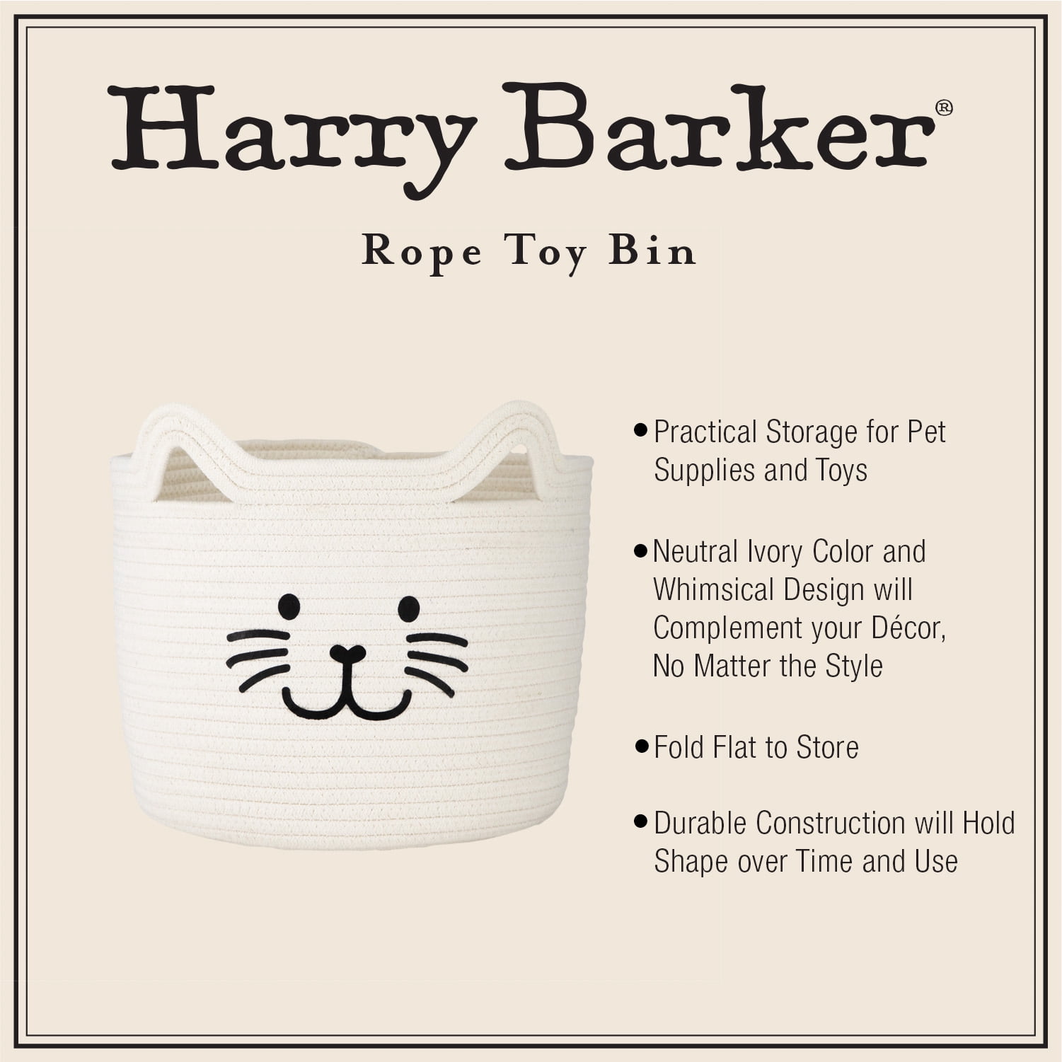 Harry Barker Kitty Cat Rope Basket