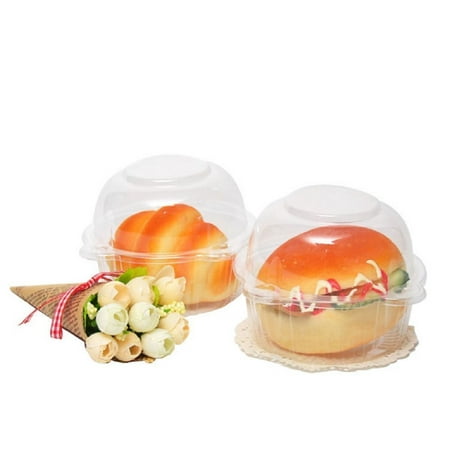Single Cupcake Carrier Ejoyous 100pcs Individual Cupcake Container Hilitand Single Compartment Cupcake Carrier Holder Box Muffin Dome Holders Cases Boxes Cups Pods ()