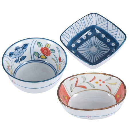 

3pcs Creative Japanese Tableware Ceramics Different Shaped Dipping Bowl Saucer Dipping Plate for Home Restaurant