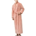 REORIAFEE Women's Warm Fleece Winter Robe Long Plush Cardigan Fall Bathrobe Soft Long Bathrobe